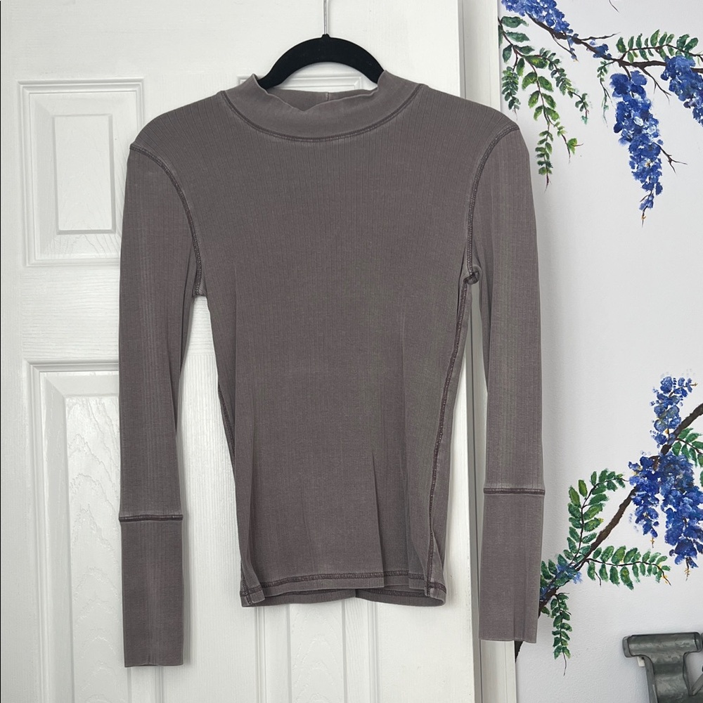 Free People Long Sleeve Top in Soft Brown